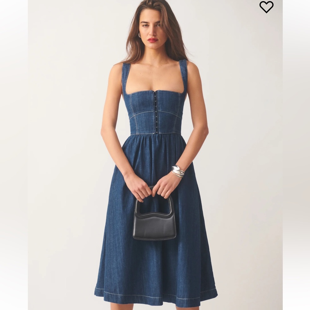 REFORMATION Tagliatelle Denim Midi Dress